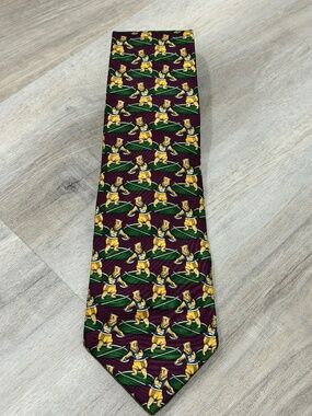 Brooks Brothers Silk Tie Purple Bear Discus Pattern Necktie Novelty
